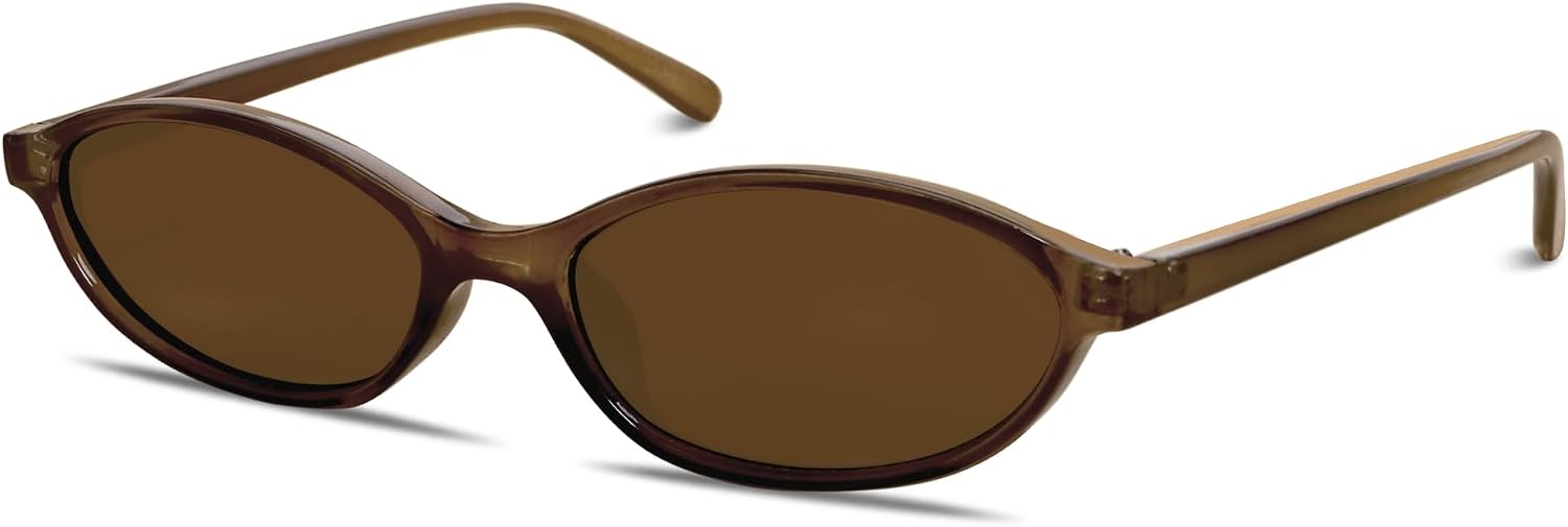 GUVIVI Retro Oval Sunglasses for Women Chic Cat Eye 90s Sunn...