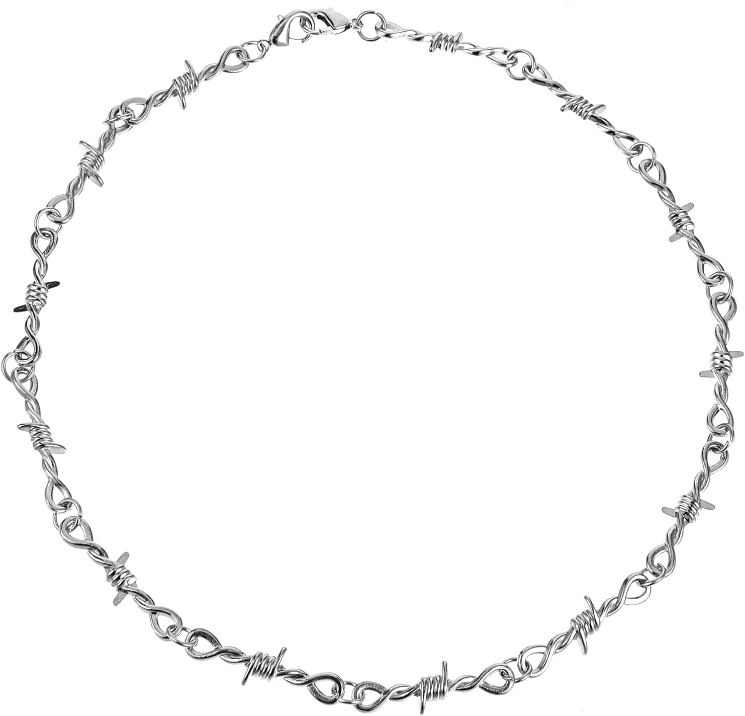 Yolev Barbed Wire Necklace and Bracelet Set Punk Thorns Barb... - Image 8