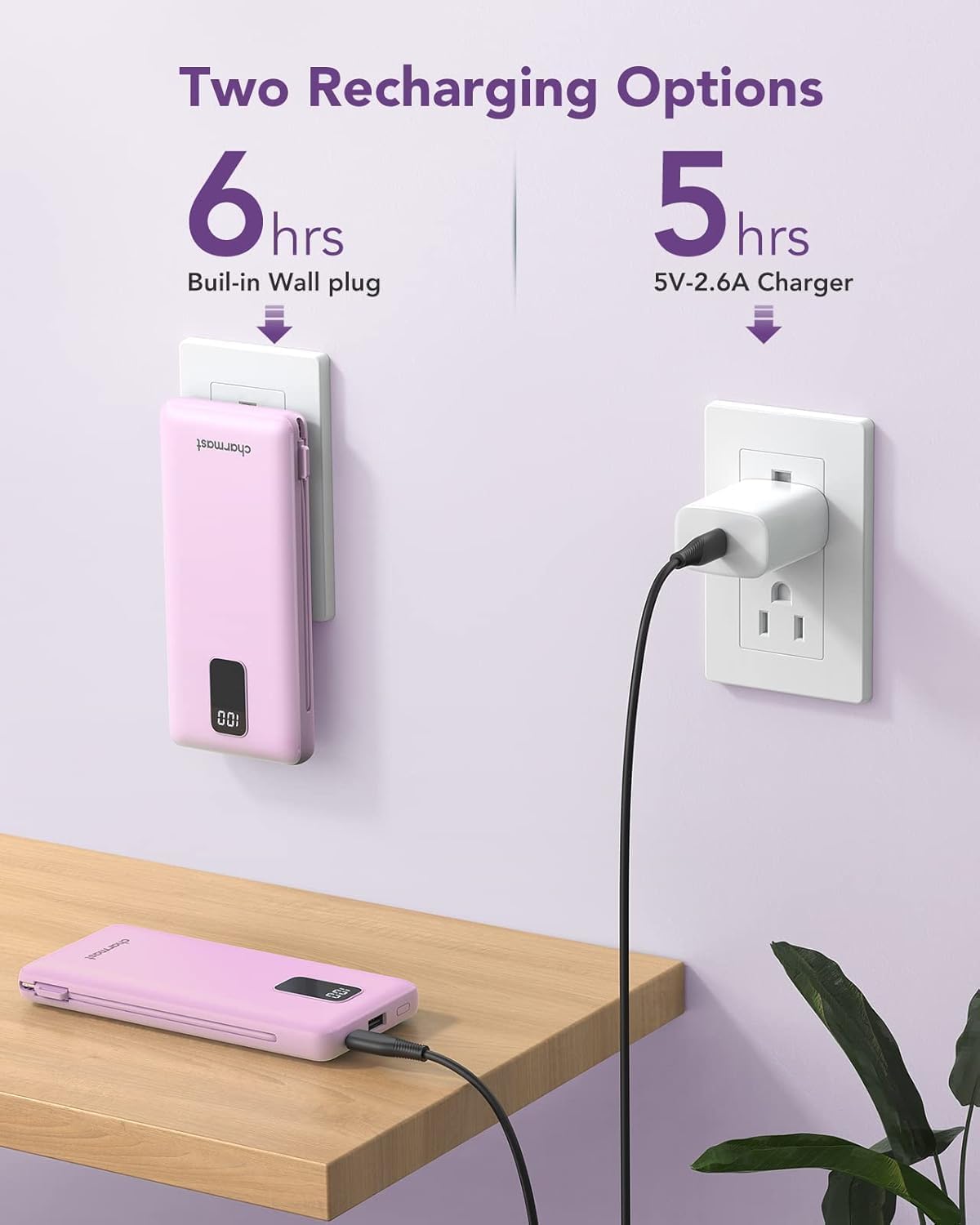 charmast Portable Charger with Built-in Cables & Wall Plug, ... - Image 5