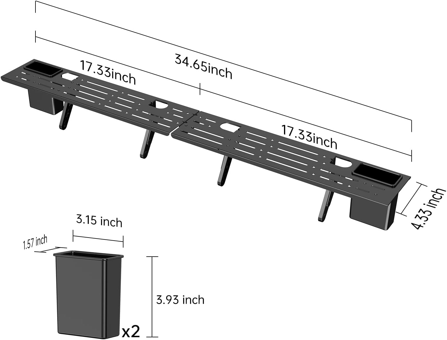 CABTE Adjustable Steel TV Top Shelf, Floating TV Stand, Univ... - Image 2