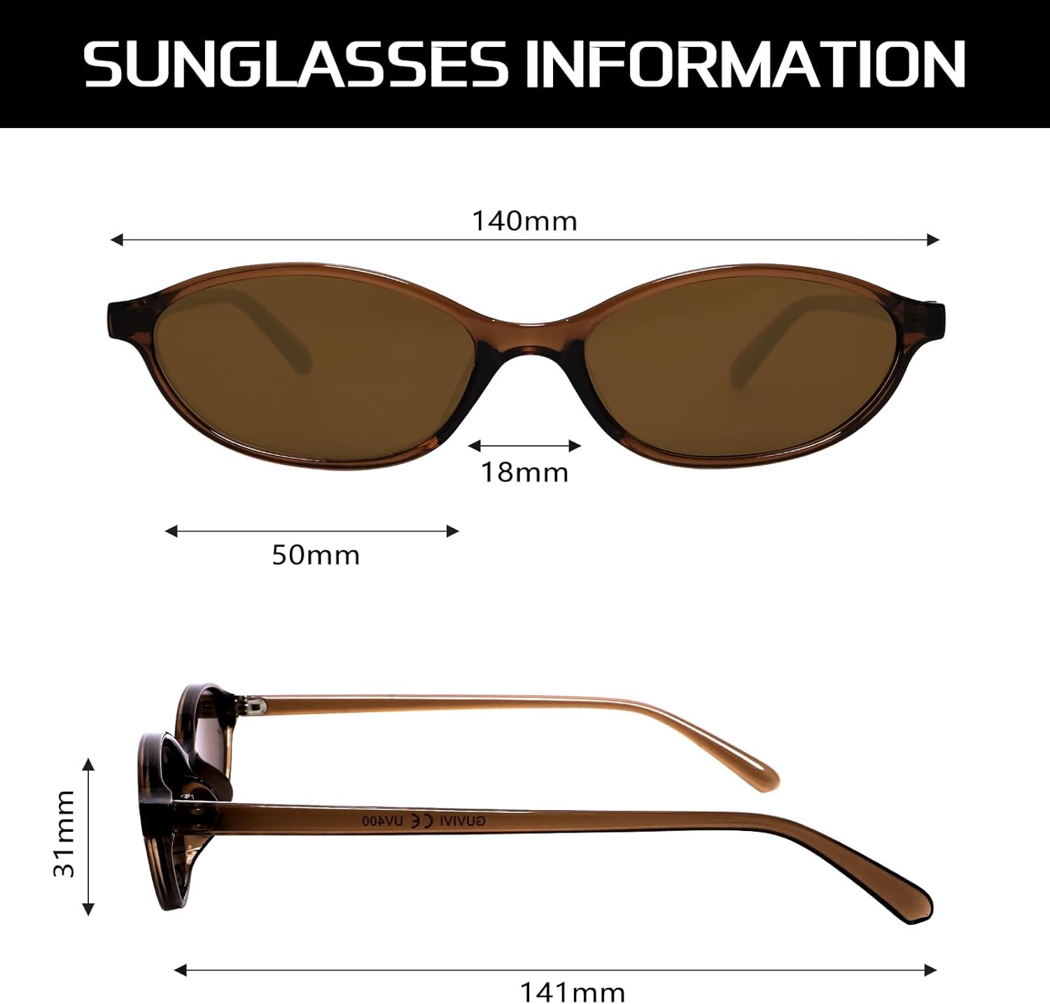 GUVIVI Retro Oval Sunglasses for Women Chic Cat Eye 90s Sunn... - Image 5