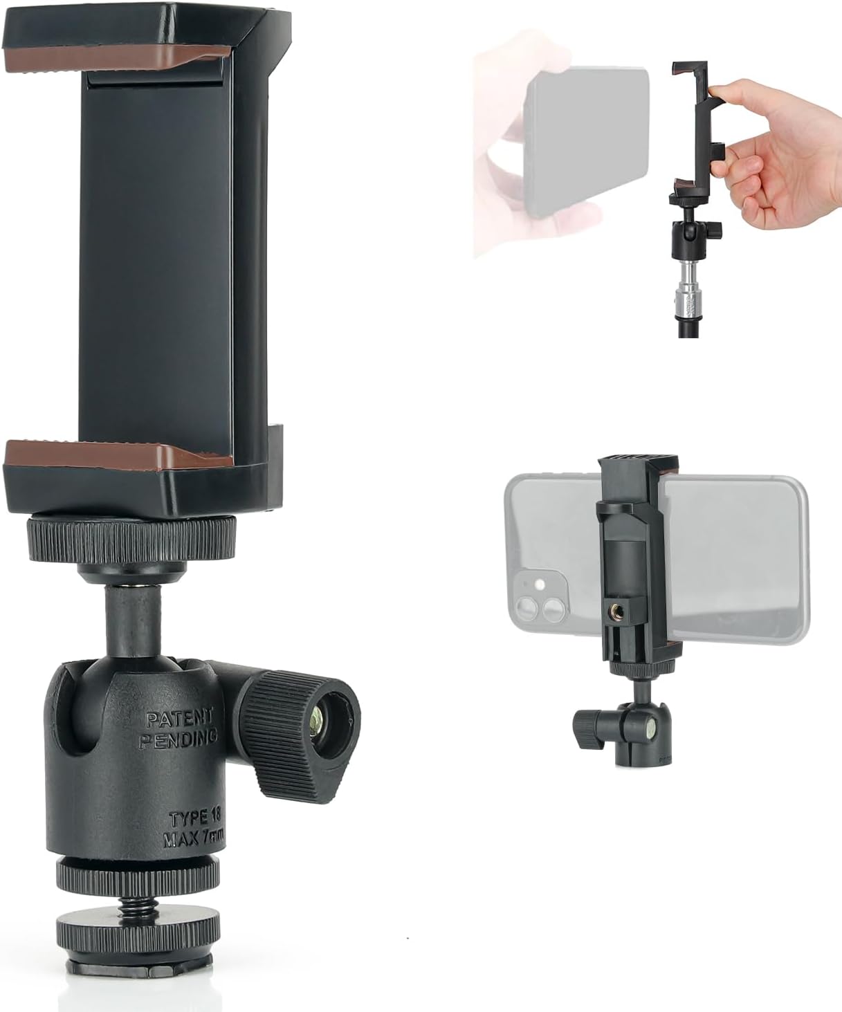 Koolehaoda Phone Mount Adapter with Ball Head, 1/4" Hot Shoe...