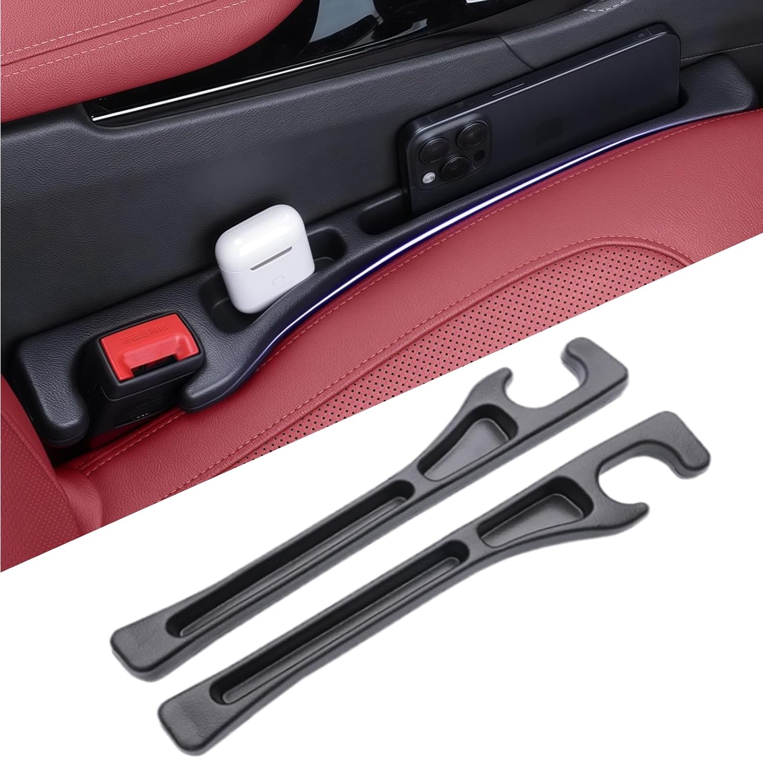 EnzeroTools Car Seat Gap Filler, 2-Pack No-Drop Seat Side Ga...