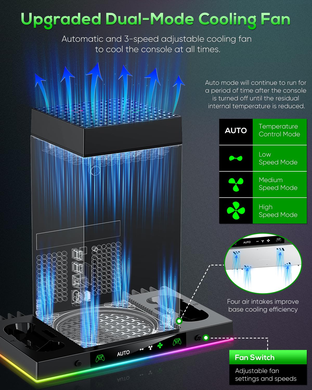 Auto Cooling Fan and Charge Stand Accessories for Xbox Serie... - Image 2