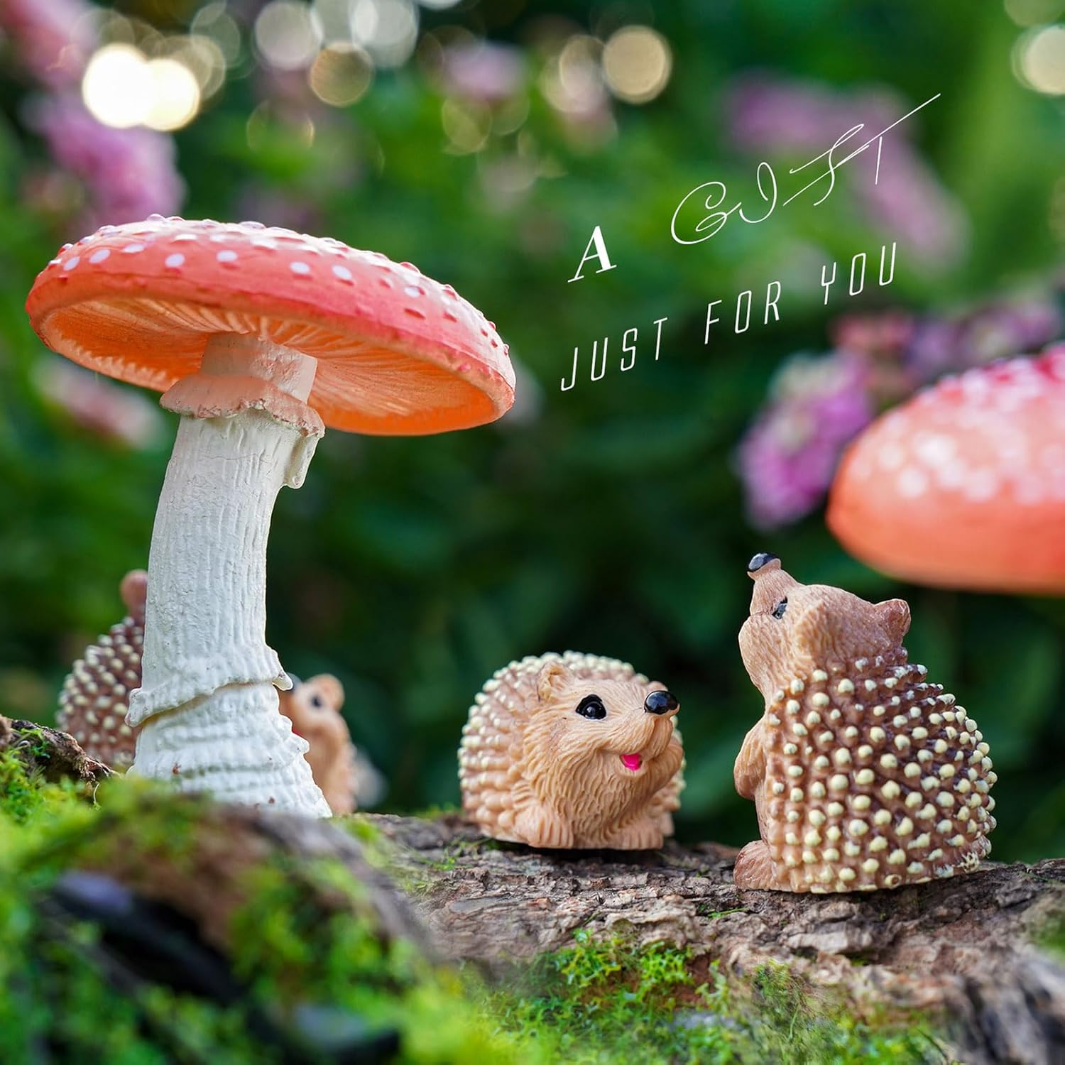 Fairy Garden Accessories, 7 Pieces Squirrel & Hedgehog Resin... - Image 4