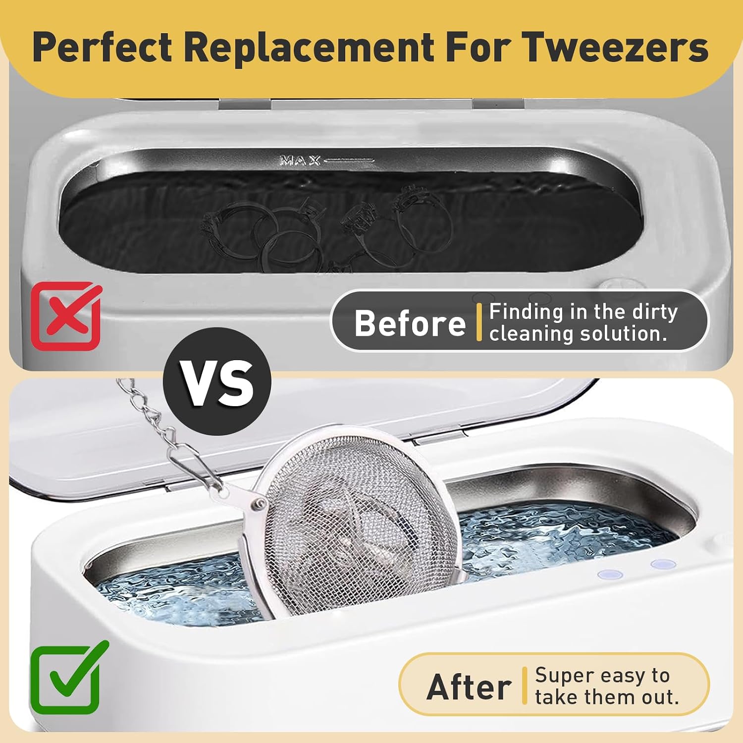 Ultrasonic Cleaner Basket, Stainless Steel Basket for Ultras... - Image 3
