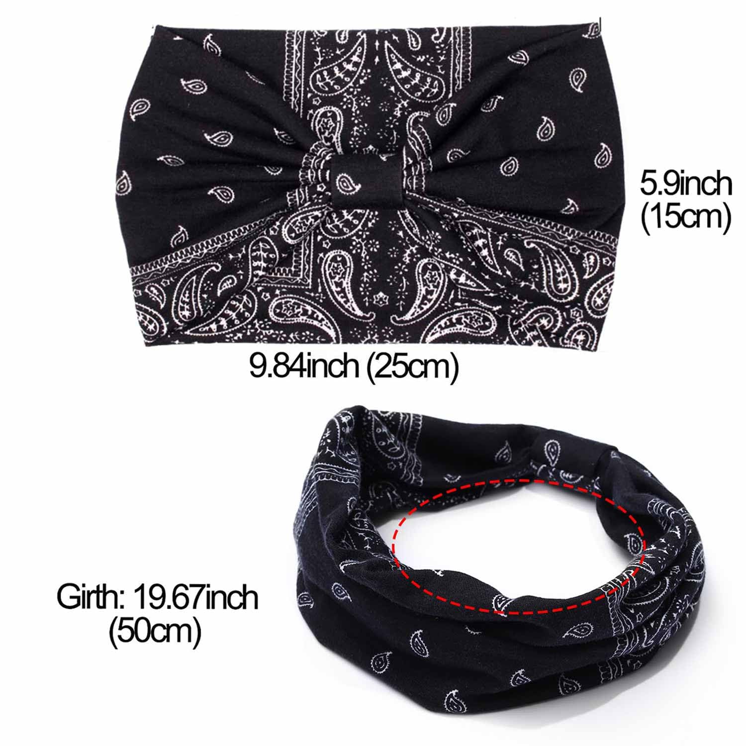 CAKURE Boho Wide Headbands Knotted Head Wraps African Head S... - Image 6