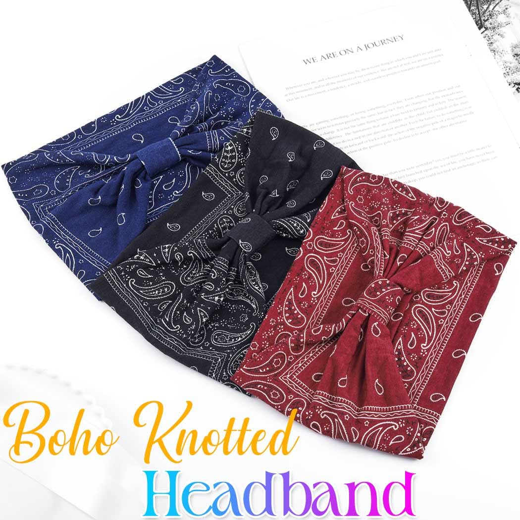 CAKURE Boho Wide Headbands Knotted Head Wraps African Head S... - Image 2