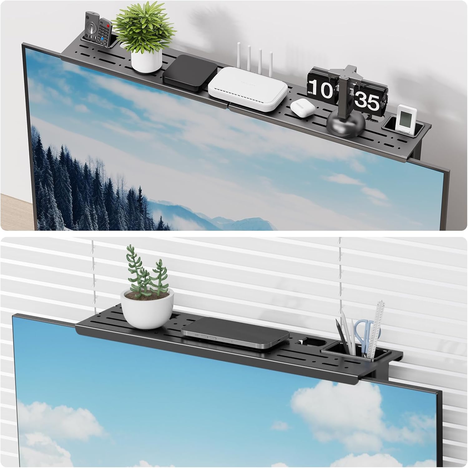 CABTE Adjustable Steel TV Top Shelf, Floating TV Stand, Univ... - Image 8