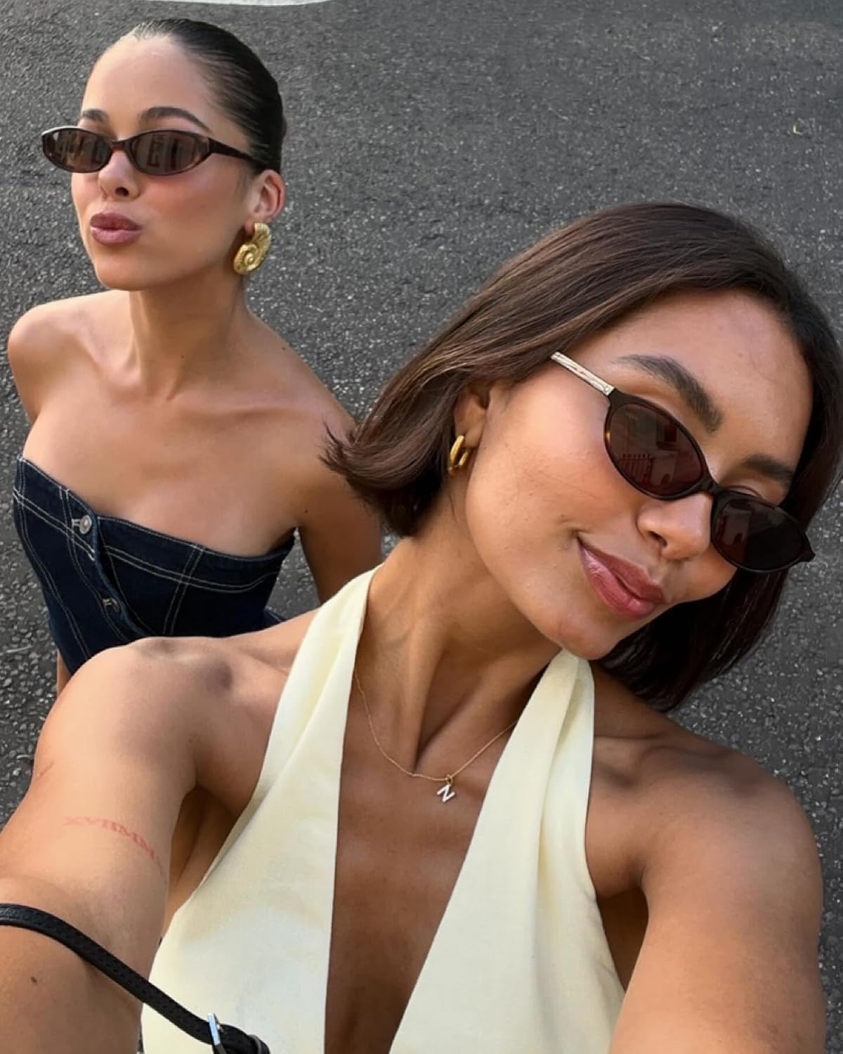 GUVIVI Retro Oval Sunglasses for Women Chic Cat Eye 90s Sunn... - Image 8