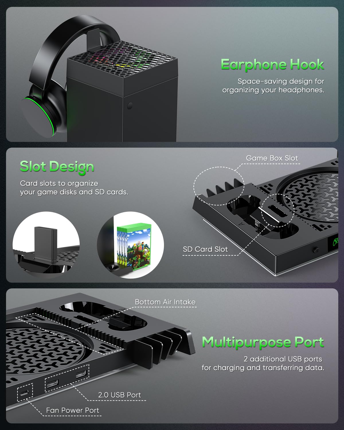 Auto Cooling Fan and Charge Stand Accessories for Xbox Serie... - Image 4