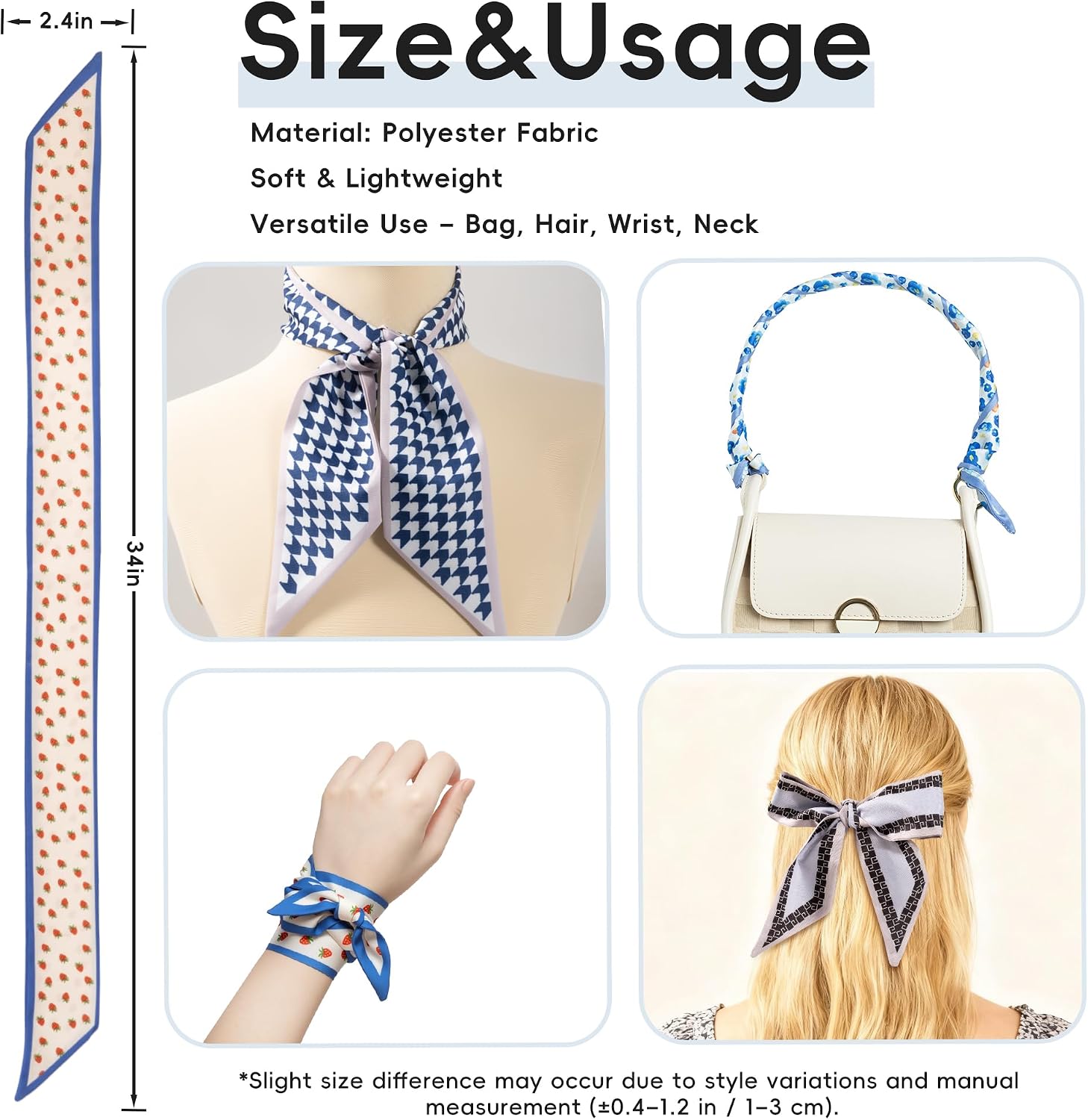 ZXZH 6 Pack Fashion Scarves for Women, Versatile Boho Head S... - Image 5