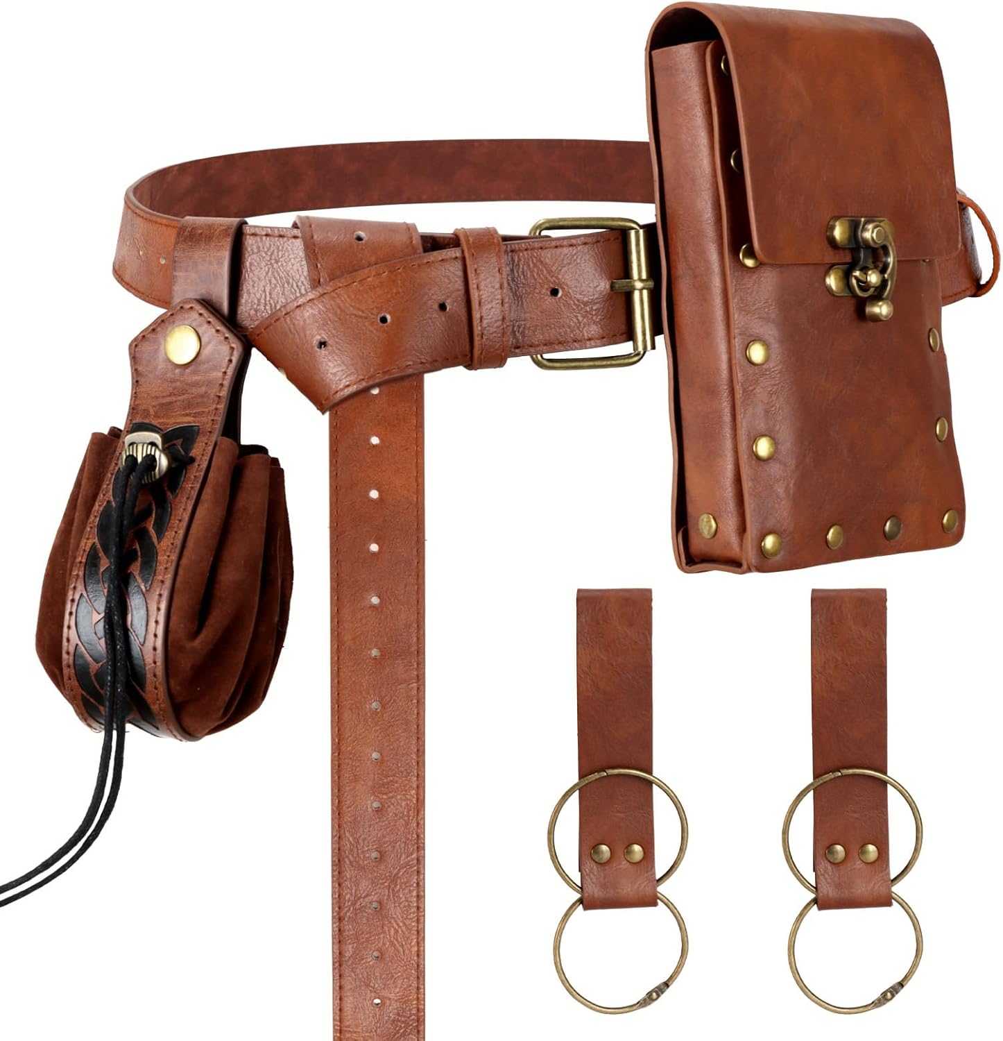 Renaissance Belt Pouch Medieval Viking Pirate Leather Bag Po...