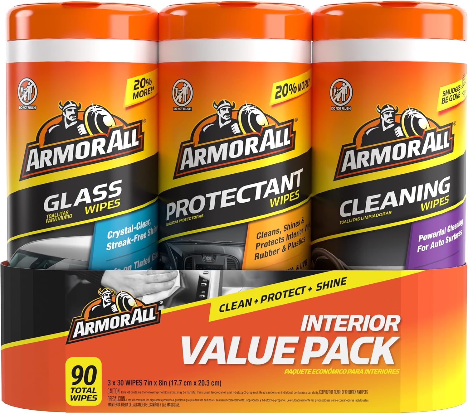 Armor All Car Interior Value Pack, 90 Count, Includes Auto G...
