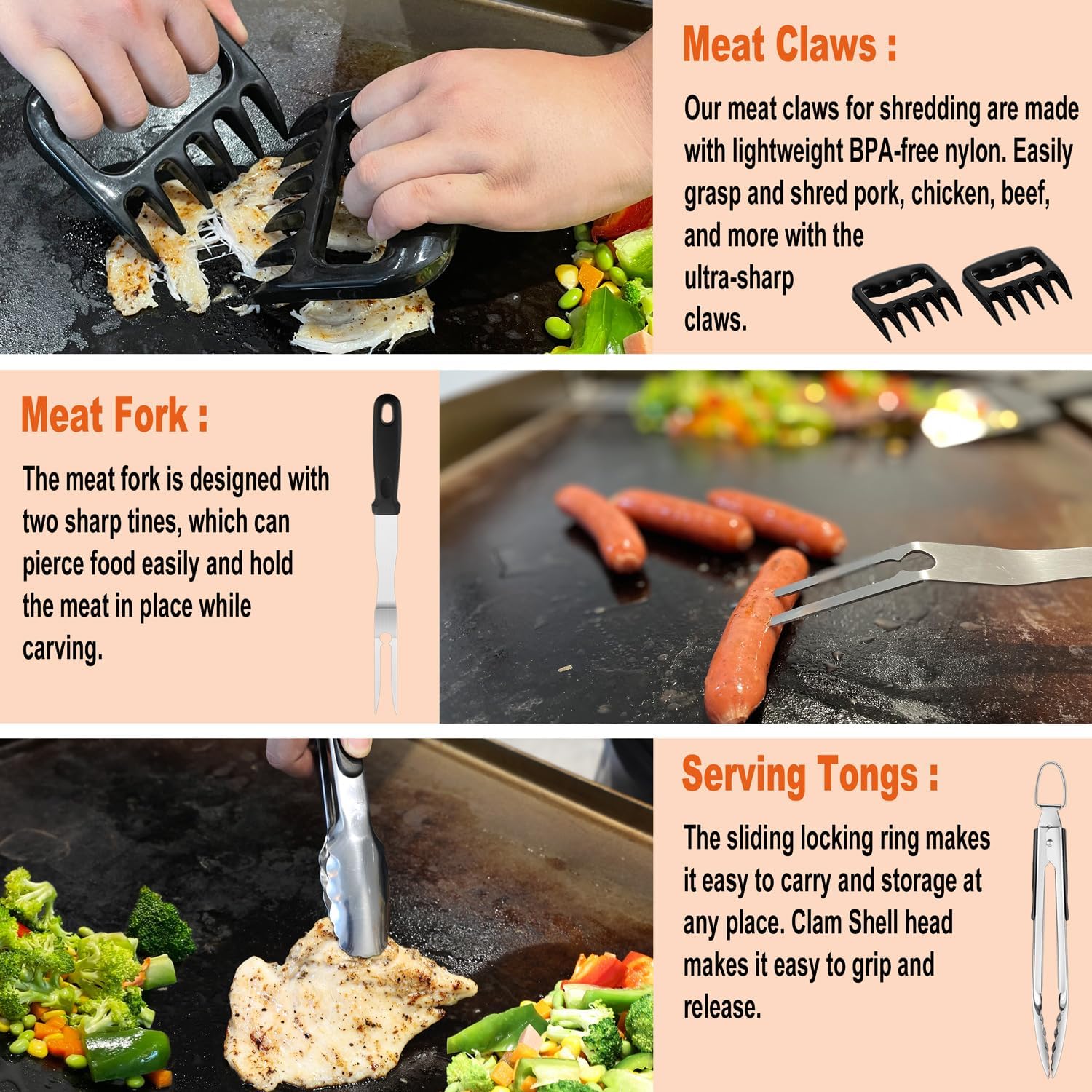 N NOBLE FAMILY 38PCS Griddle Accessories Kit, Professional G... - Image 5
