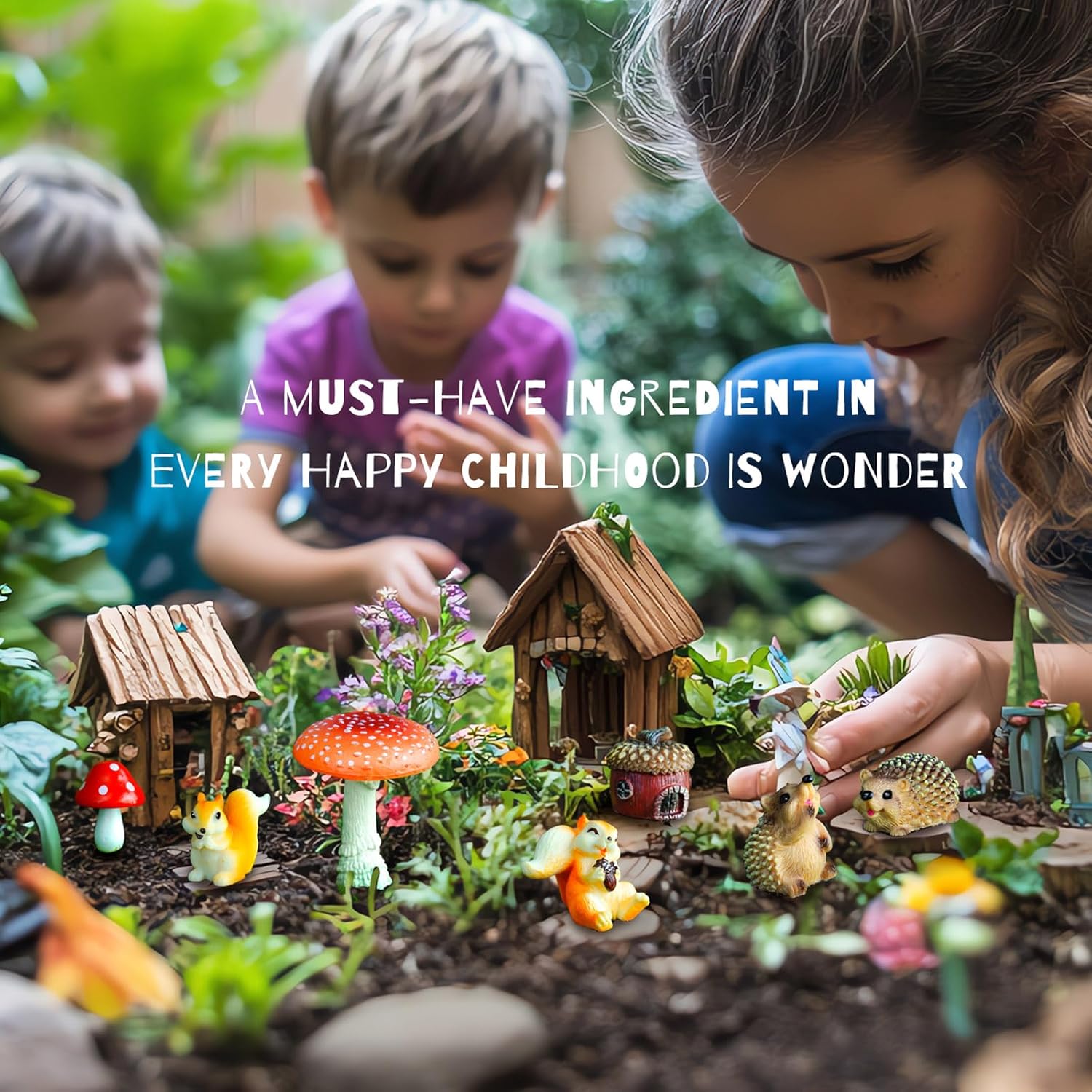 Fairy Garden Accessories, 7 Pieces Squirrel & Hedgehog Resin... - Image 3