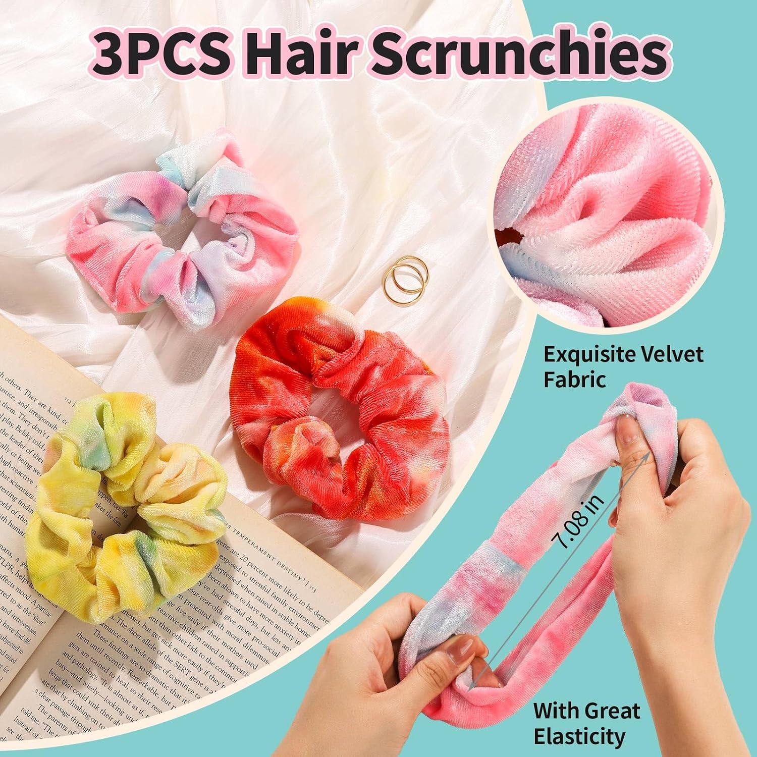 LEOBRO Spa Headband, 3pcs Makeup Headbands and 3pcs Hair Scr... - Image 3