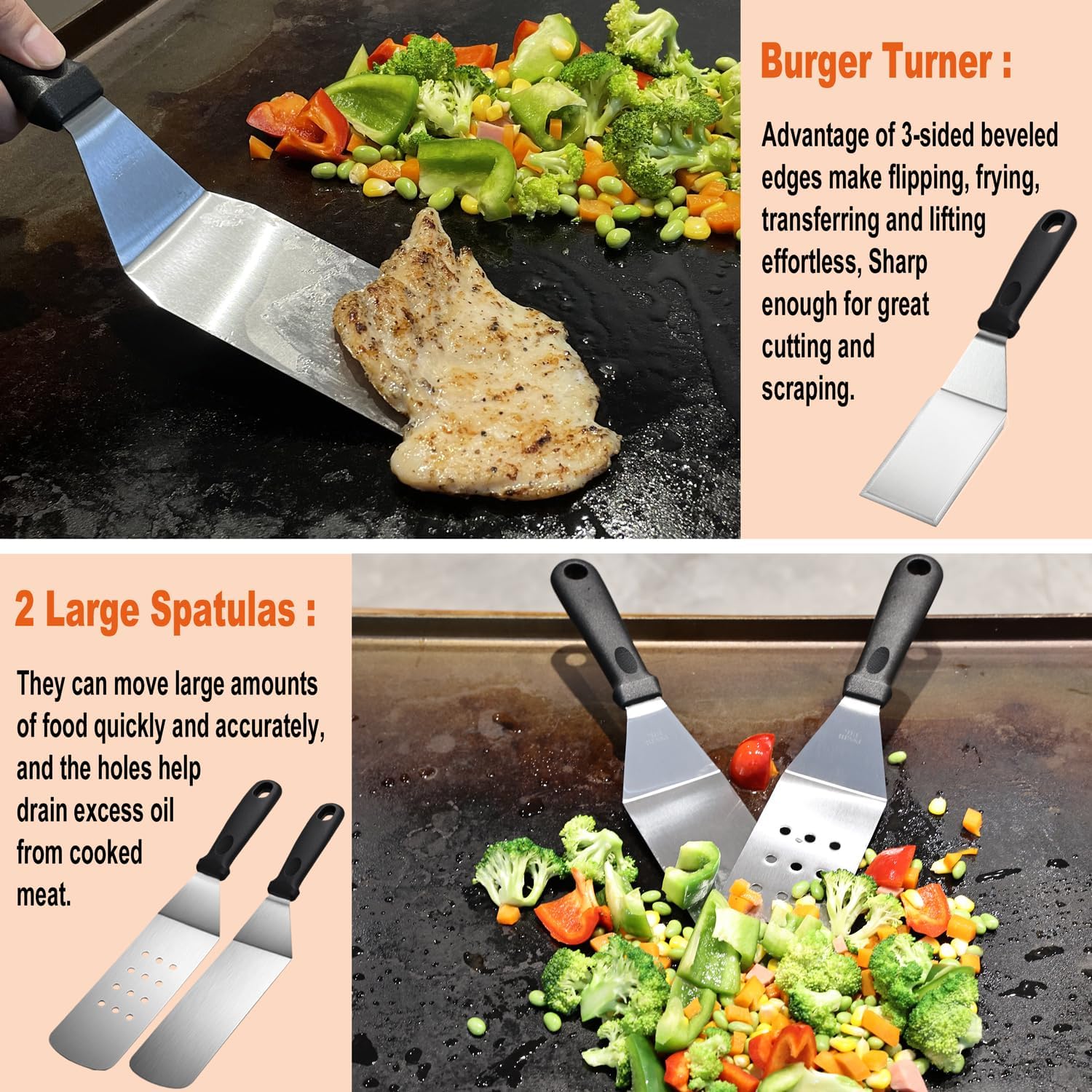N NOBLE FAMILY 38PCS Griddle Accessories Kit, Professional G... - Image 4