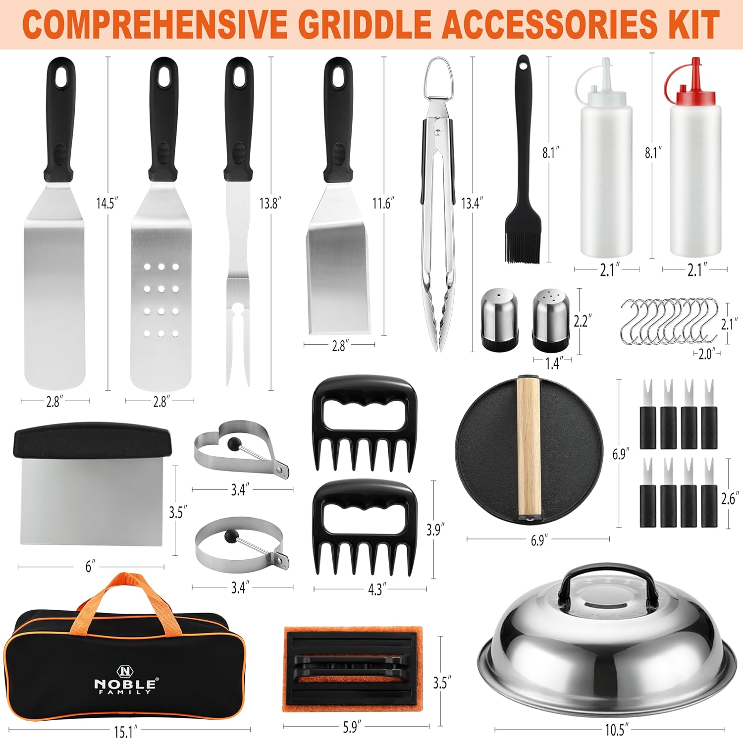 N NOBLE FAMILY 38PCS Griddle Accessories Kit, Professional G... - Image 2