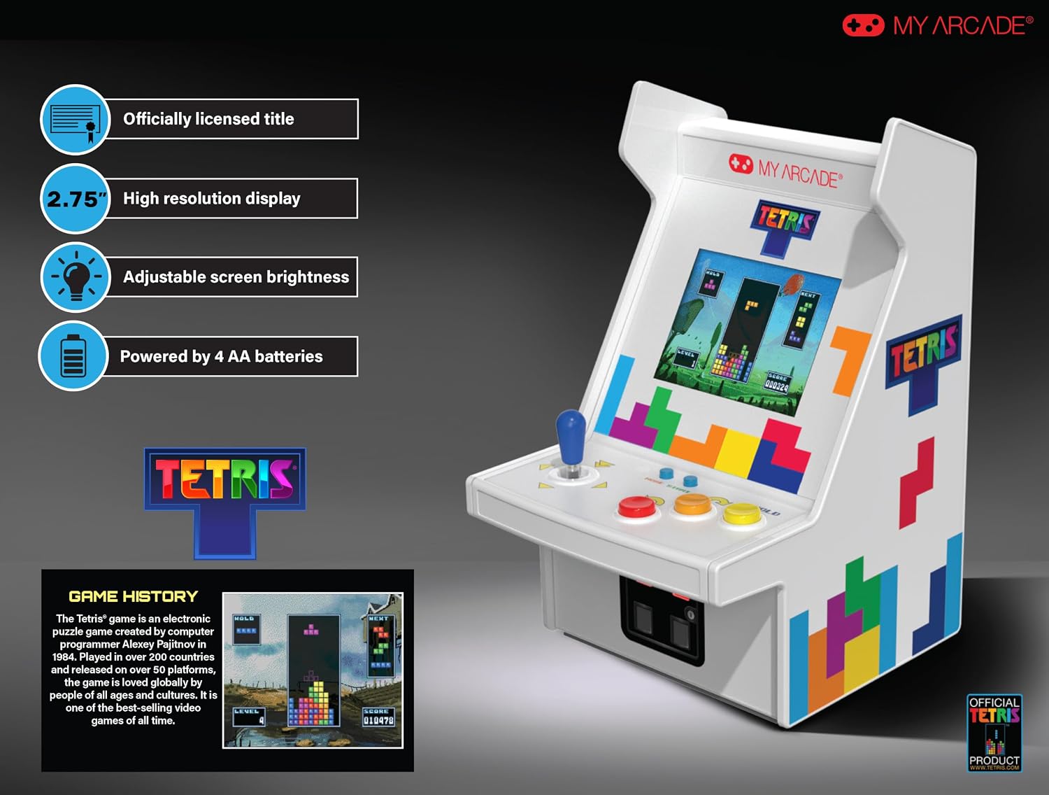My Arcade Tetris Mini Arcade Machine - Micro Player Pro Tabl... - Image 3